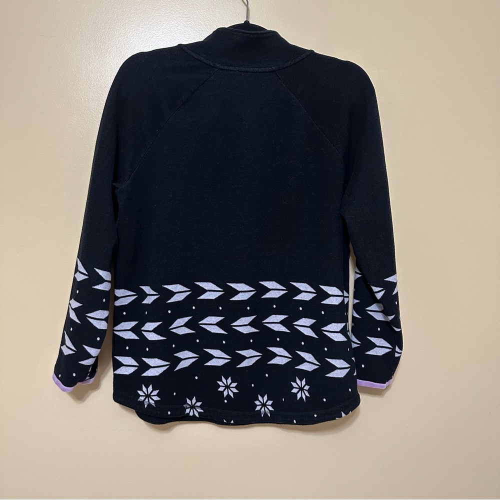 T By Talbots Geo Jacquard Raglan Half-zip Pullover Women 1X Black - Picture 6 of 6